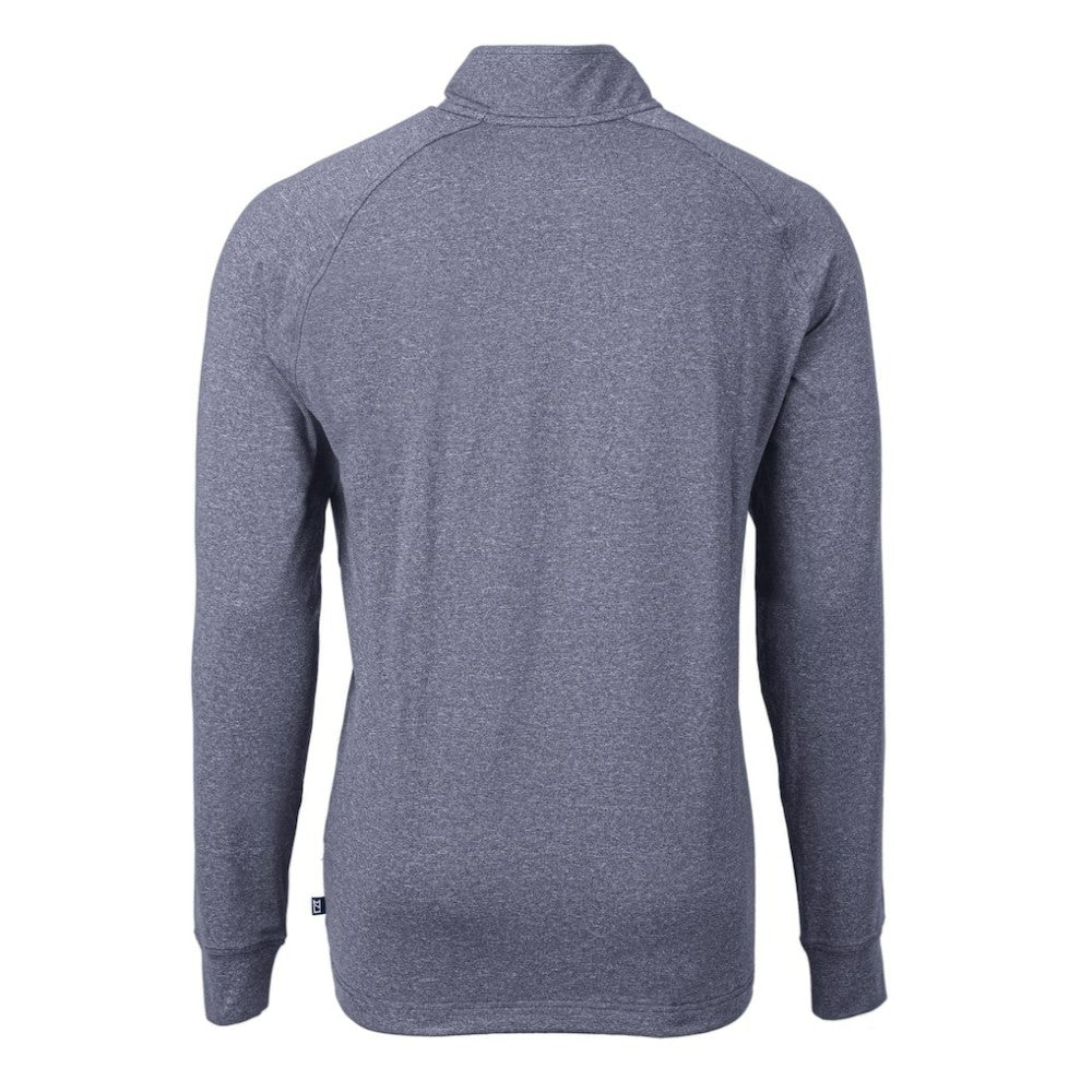 Pittsburgh Pirates Cutter & Buck Americana Logo Adapt Eco Knit Stretch Recycled Quarter-Zip Pullover Top - Heather Navy Pullover