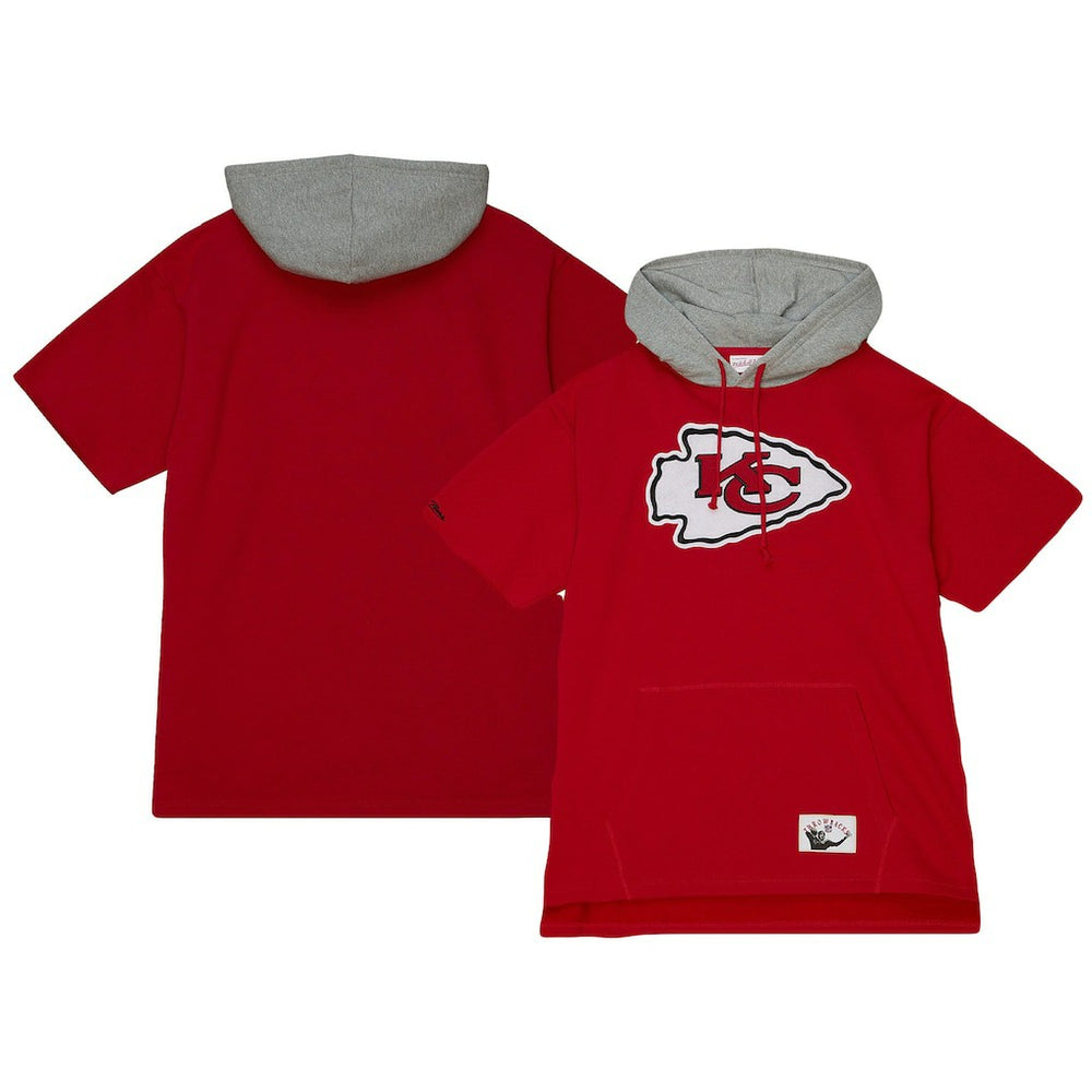 Kansas City Chiefs Postgame Short Sleeve Hoodie Red