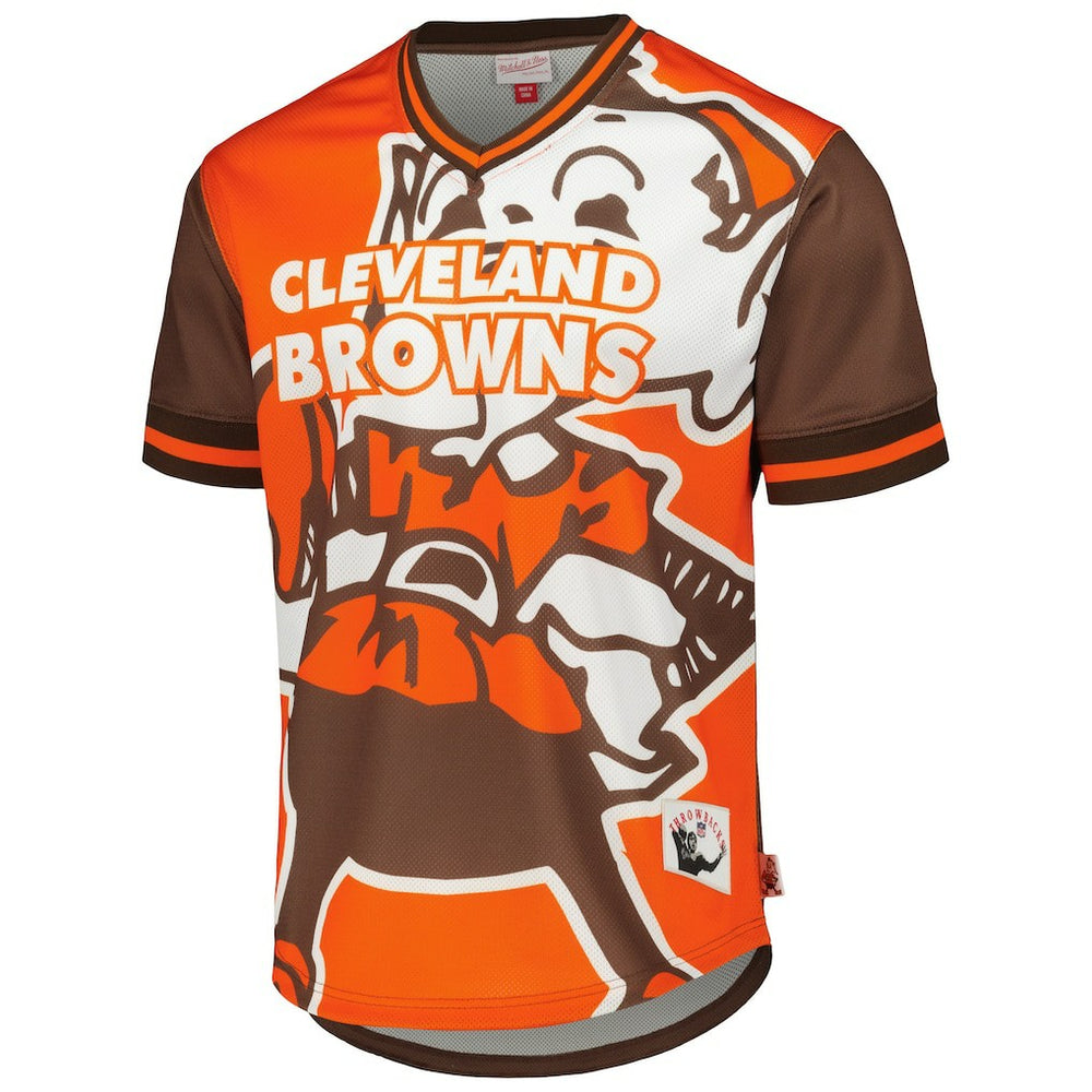Cleveland Browns Jumbotron 3.0 Mesh V-Neck T-Shirt Orange