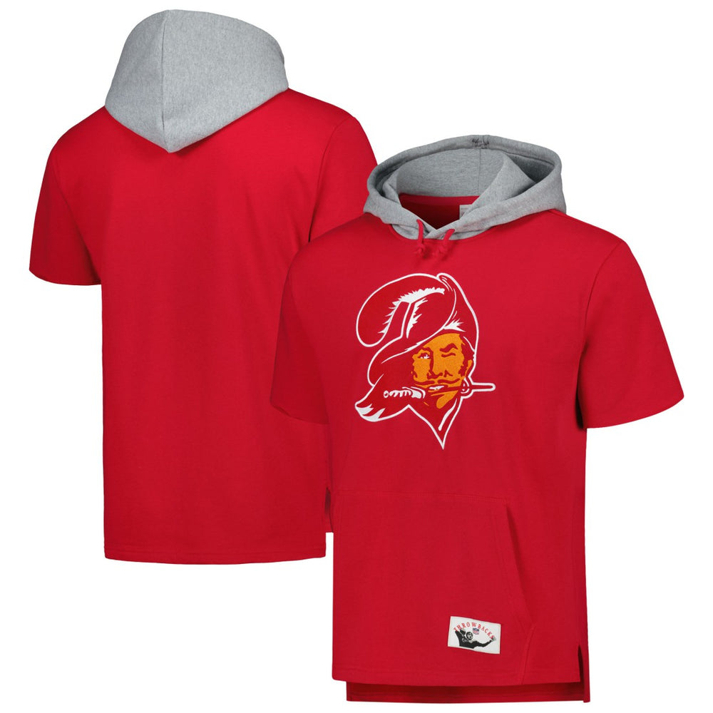 Tampa Bay Buccaneers Postgame Short Sleeve Hoodie Red