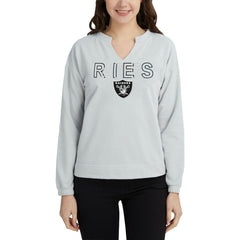 Las Vegas Raiders Concepts Sport Women's Sunray Notch Neck Long Sleeve Top Gray