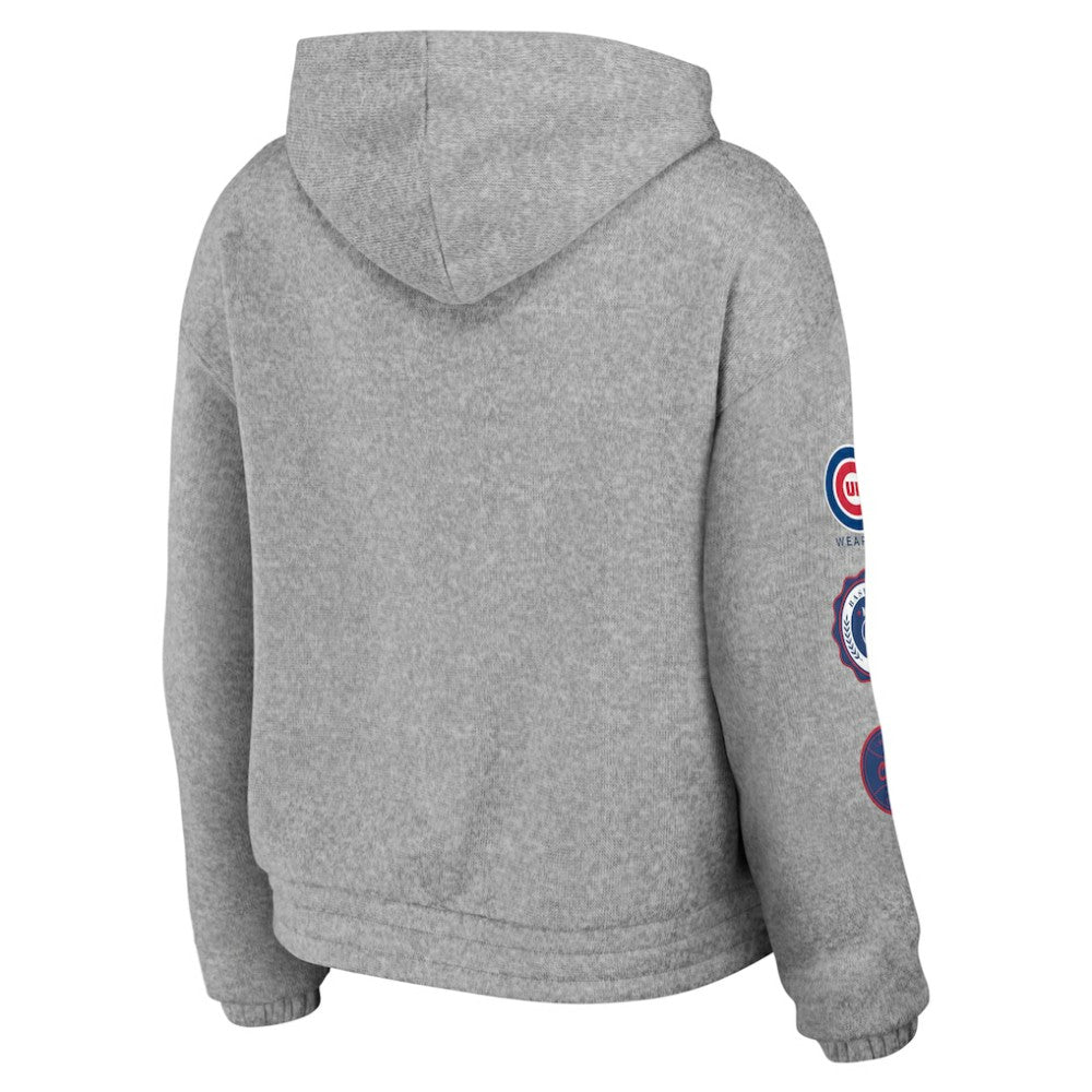 Chicago Cubs WEAR by Erin Andrews Women's Full-Zip Hoodie - Gray Hoodies