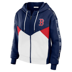 Boston Red Sox WEAR by Erin Andrews Women's  Color Block Full-Zip Hoodie - Navy/White Hoodies