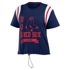 Boston Red Sox WEAR by Erin Andrews Women's Cinched Colorblock T-Shirt - Navy T-shirts