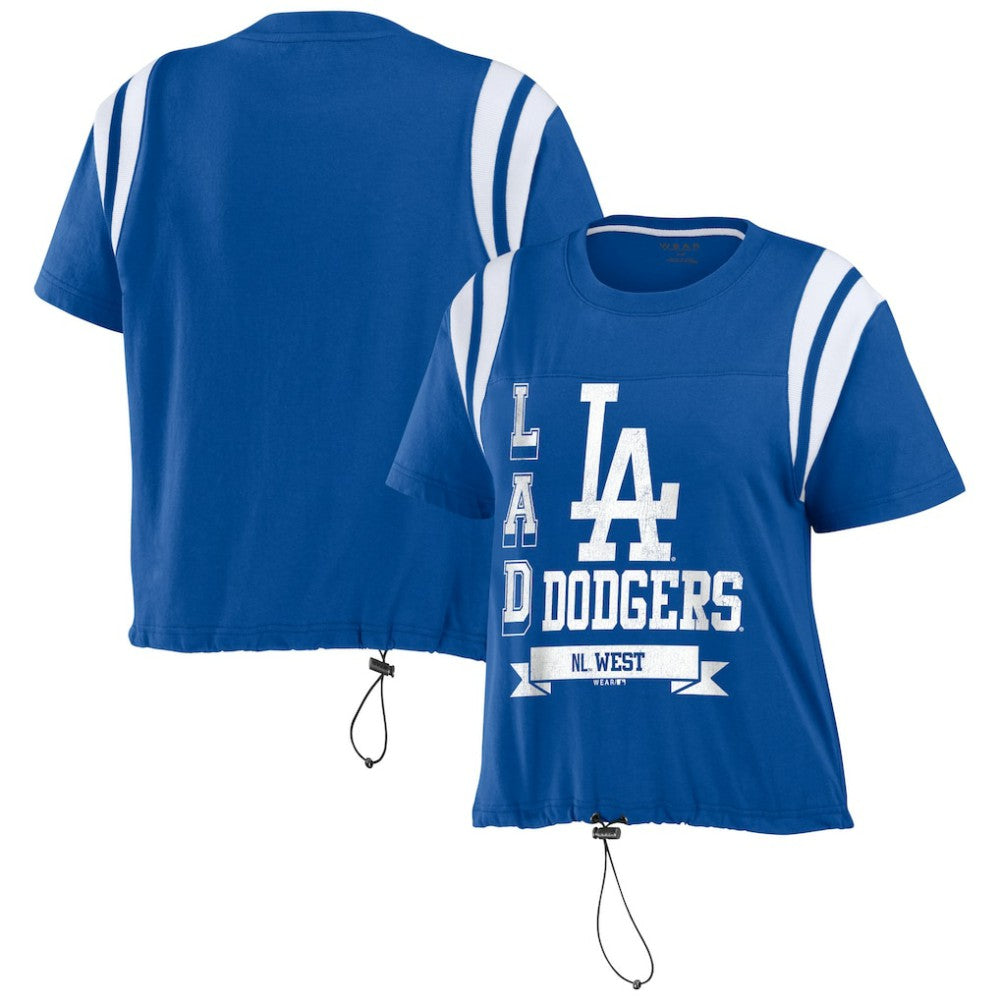 Los Angeles Dodgers WEAR by Erin Andrews Women's Cinched Colorblock T-Shirt - Royal T-shirts