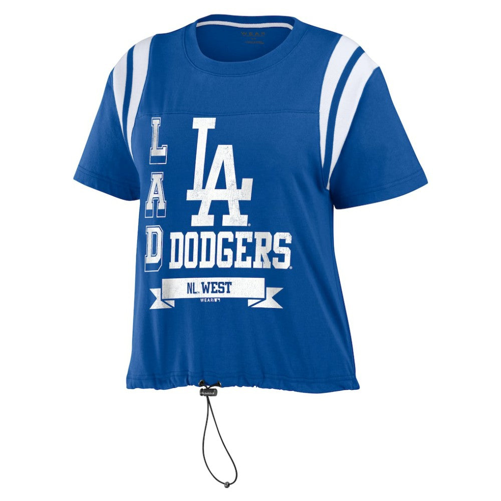 Los Angeles Dodgers WEAR by Erin Andrews Women's Cinched Colorblock T-Shirt - Royal T-shirts