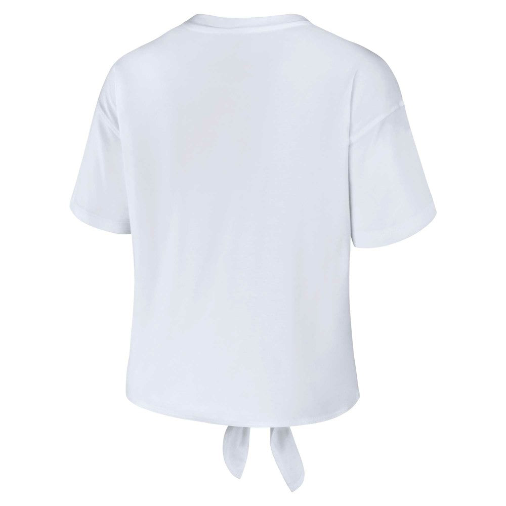 Minnesota Twins WEAR by Erin Andrews Women's Front Tie T-Shirt - White T-shirts