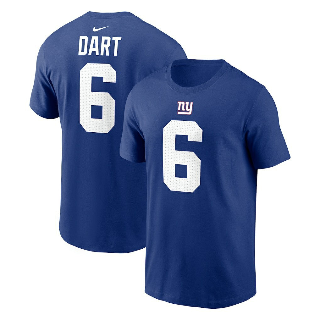 Jaxson Dart New York Giants Name & Number T-Shirt Royal