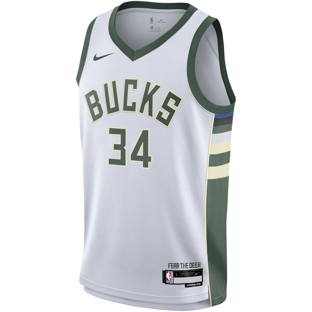 Giannis Antetokounmpo Milwaukee Bucks Youth Swingman Jersey Association Edition White