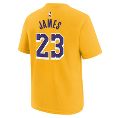 LeBron James Los Angeles Lakers Youth Icon Name & Number T-Shirt Gold