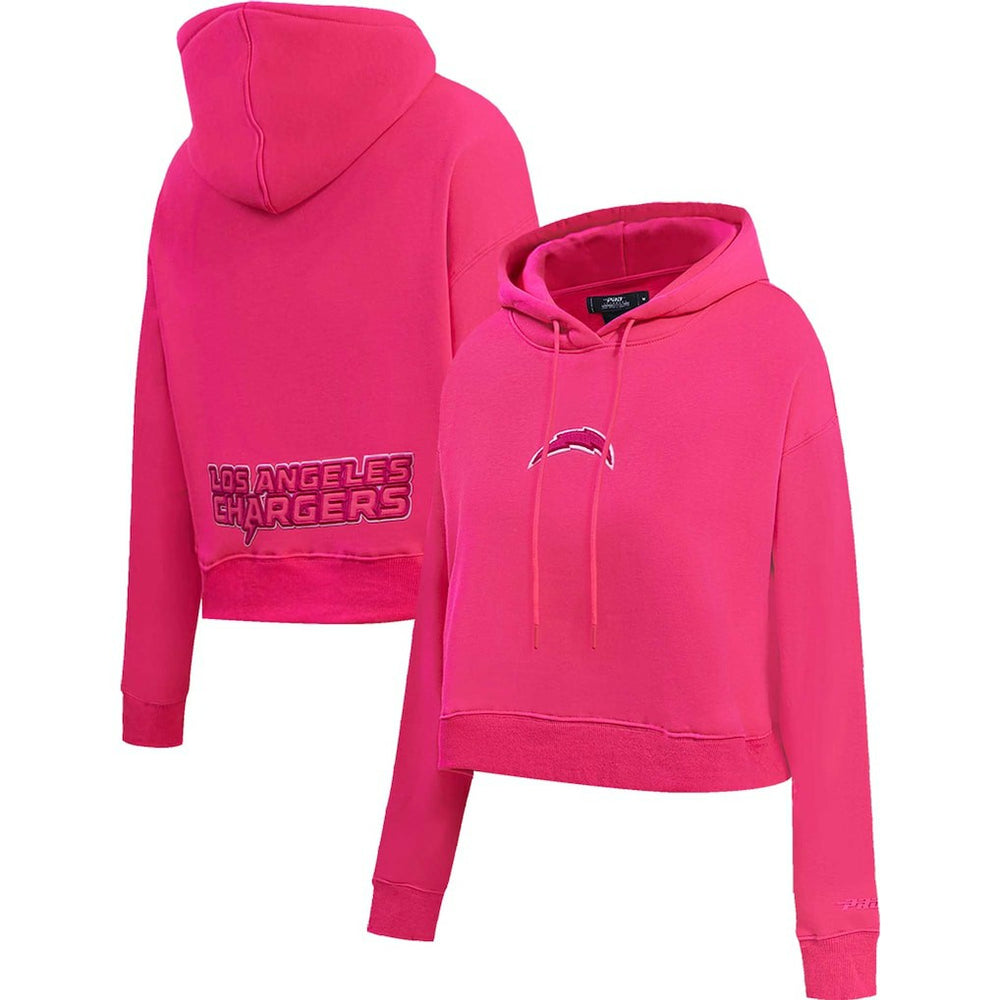 Los Angeles Chargers Pro Standard Women's Triple Pink Cropped Pullover Hoodie