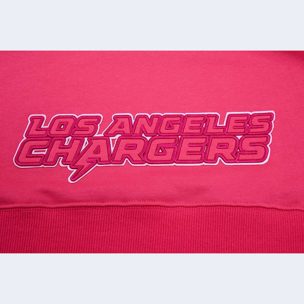 Los Angeles Chargers Pro Standard Women's Triple Pink Cropped Pullover Hoodie