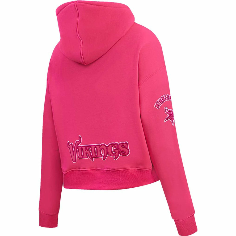 Minnesota Vikings Pro Standard Women's Triple Pink Cropped Pullover Hoodie
