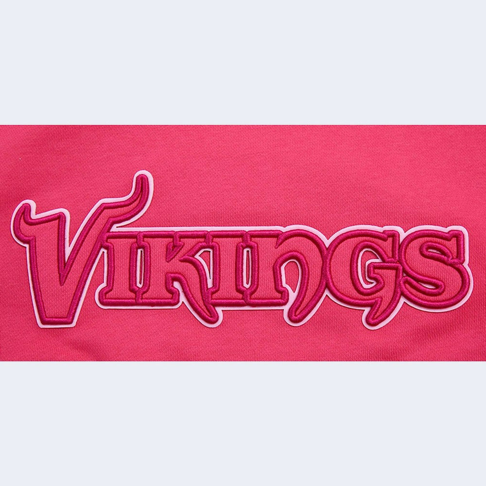 Minnesota Vikings Pro Standard Women's Triple Pink Cropped Pullover Hoodie