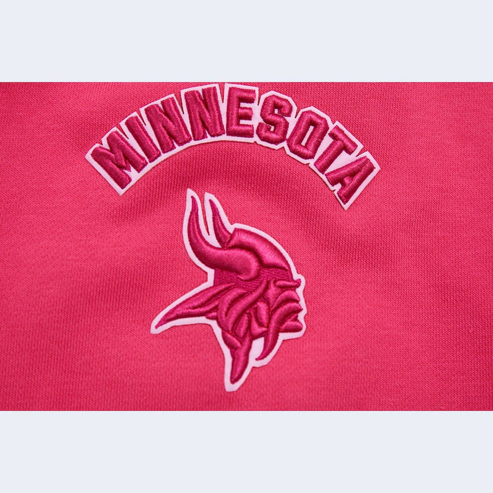 Minnesota Vikings Pro Standard Women's Triple Pink Cropped Pullover Hoodie