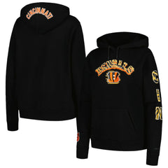 Cincinnati Bengals Pro Standard Women's Animal Print Fleece Pullover Hoodie Black