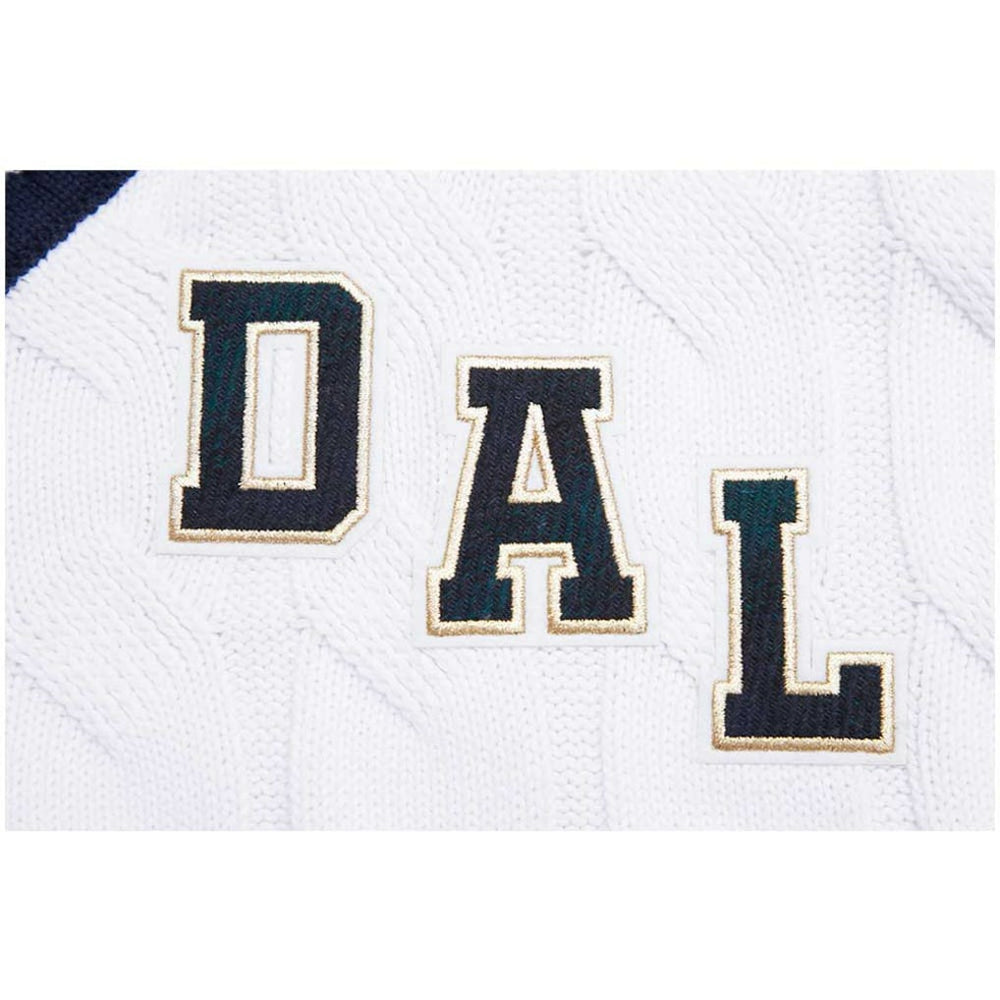 Dallas Cowboys Pro Standard Women's Prep V-Neck Pullover Sweater White