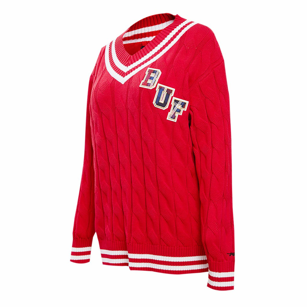 Buffalo Bills Pro Standard Women's Prep V-Neck Pullover Sweater Red