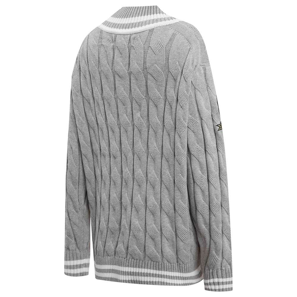 Green Bay Packers Pro Standard Women's Prep V-Neck Pullover Sweater Heather Gray