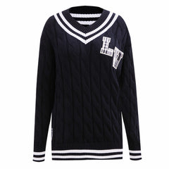 Las Vegas Raiders Pro Standard Women's Prep V-Neck Pullover Sweater Black
