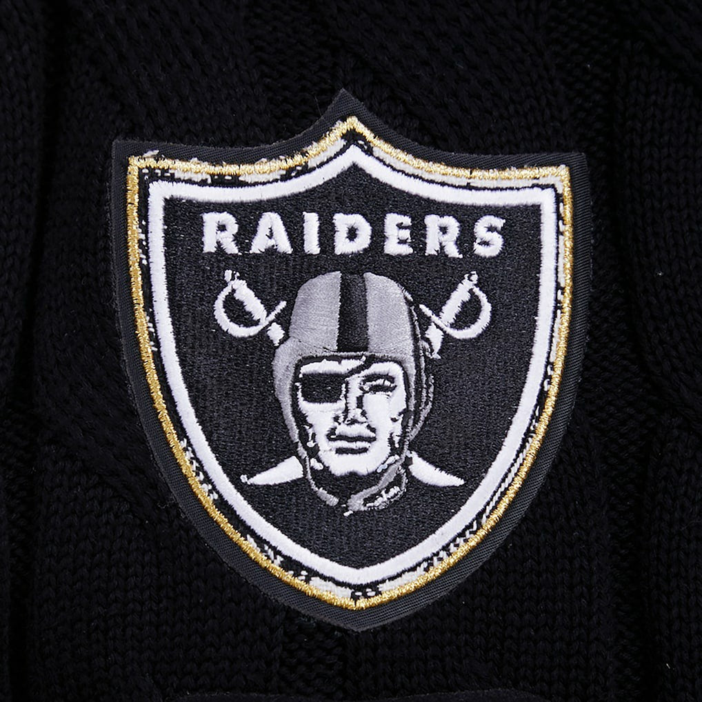 Las Vegas Raiders Pro Standard Women's Prep V-Neck Pullover Sweater Black