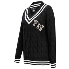 Pittsburgh Steelers Pro Standard Women's Prep V-Neck Pullover Sweater Black