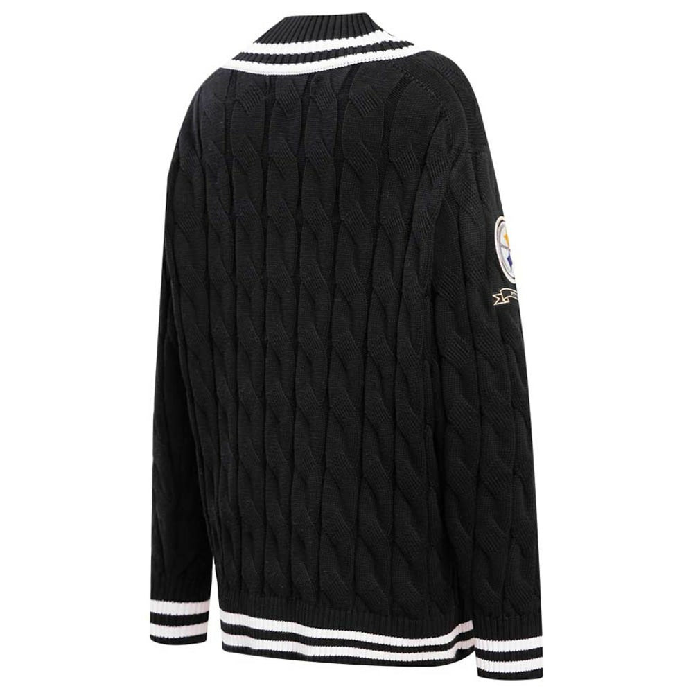 Pittsburgh Steelers Pro Standard Women's Prep V-Neck Pullover Sweater Black
