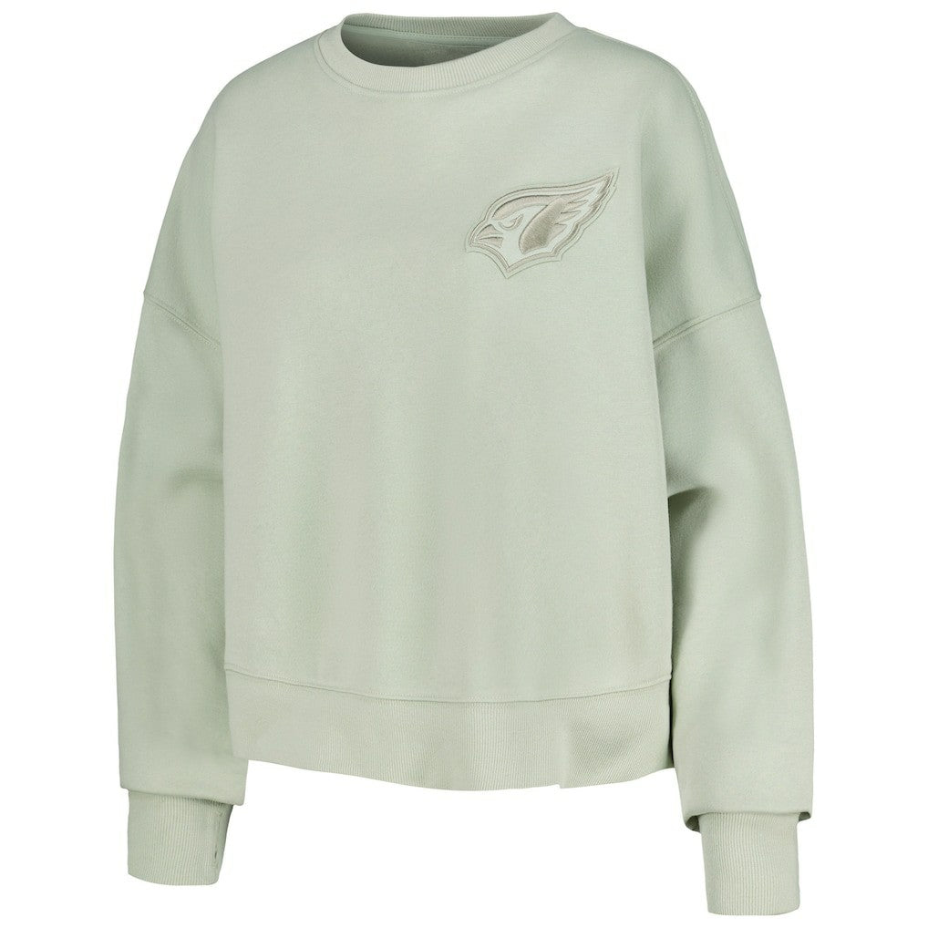 Arizona Cardinals Pro Standard Women's Oversized Cropped Neutral Pullover Sweatshirt Light Green