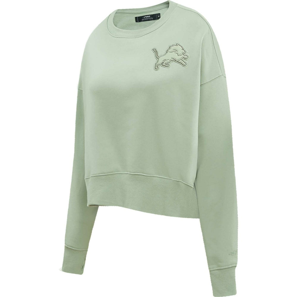 Detroit Lions Pro Standard Women's Oversized Cropped Neutral Pullover Sweatshirt Light Green