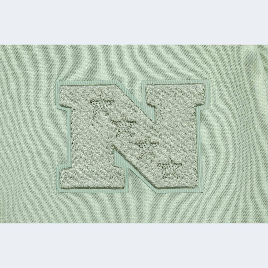 Carolina Panthers Pro Standard Women's Oversized Cropped Neutral Pullover Sweatshirt Light Green