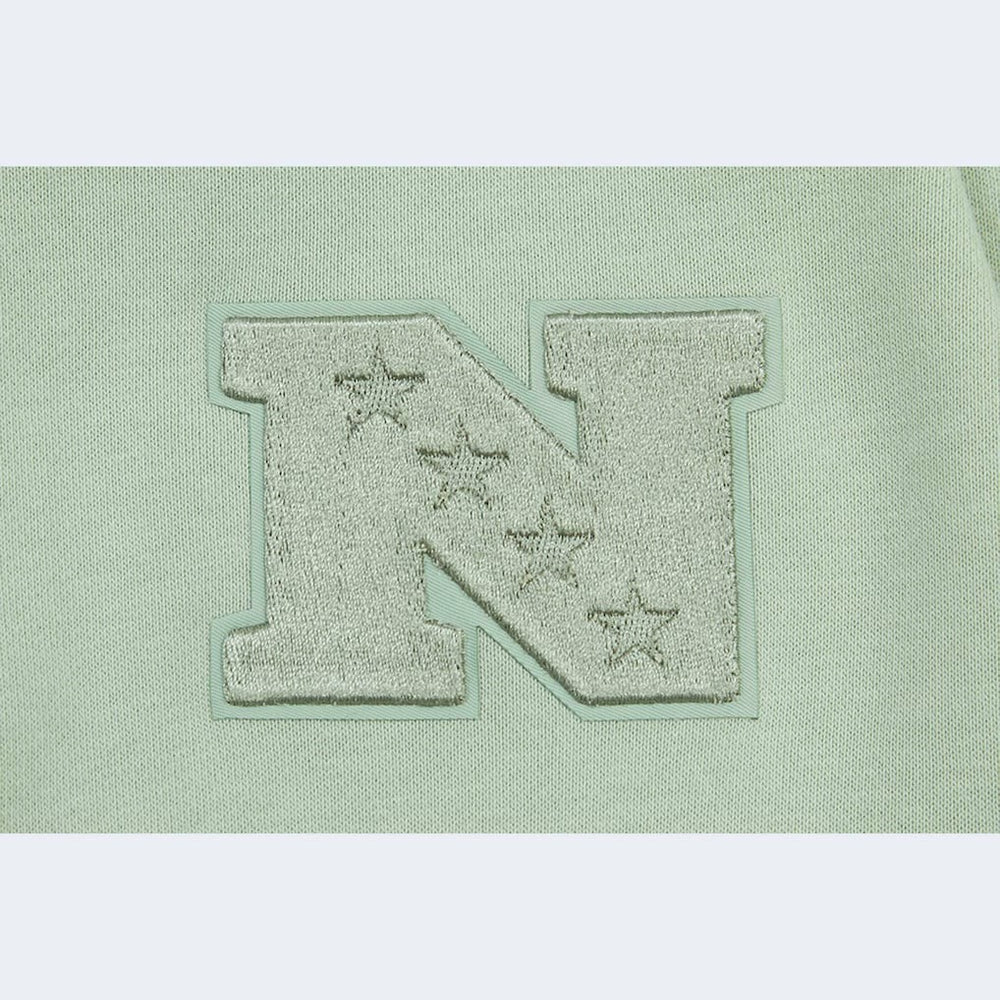 Carolina Panthers Pro Standard Women's Oversized Cropped Neutral Pullover Sweatshirt Light Green