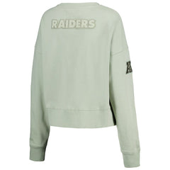 Las Vegas Raiders Pro Standard Women's Oversized Cropped Neutral Pullover Sweatshirt Light Green