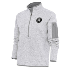 Houston Astros Antigua Women's Brushed Metallic Fortune Half-Zip Pullover Jacket - Heather Gray Jackets