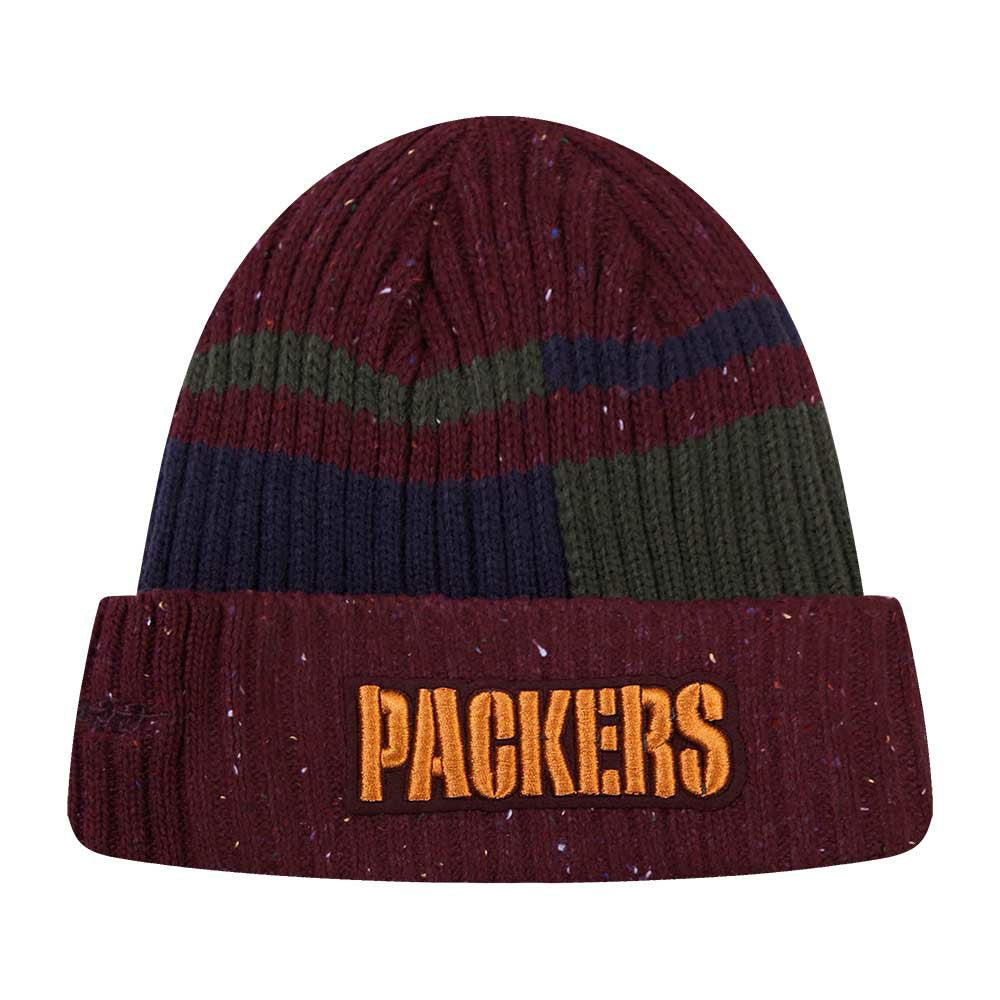 Green Bay Packers Pro Standard Speckled Cuffed Knit Hat Burgundy