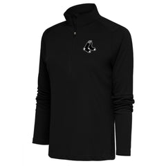 Boston Red Sox Antigua Women's Brushed Metallic Tribute Half-Zip Pullover Top - Black Pullover