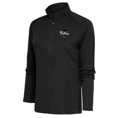 Philadelphia Phillies Antigua Women's Brushed Metallic Tribute Half-Zip Pullover Top - Gray Pullover