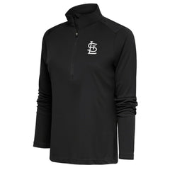 St. Louis Cardinals Antigua Women's Brushed Metallic Tribute Half-Zip Pullover Top - Gray Pullover