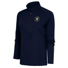 Houston Astros Antigua Women's Brushed Metallic Tribute Half-Zip Pullover Top - Navy Pullover