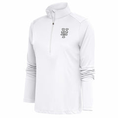 New York Mets Antigua Women's Brushed Metallic Tribute Half-Zip Pullover Top - White Pullover