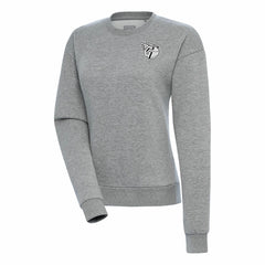 Cleveland Guardians Antigua Women's Brushed Metallic Victory Pullover Sweatshirt - Heather Gray Pullover