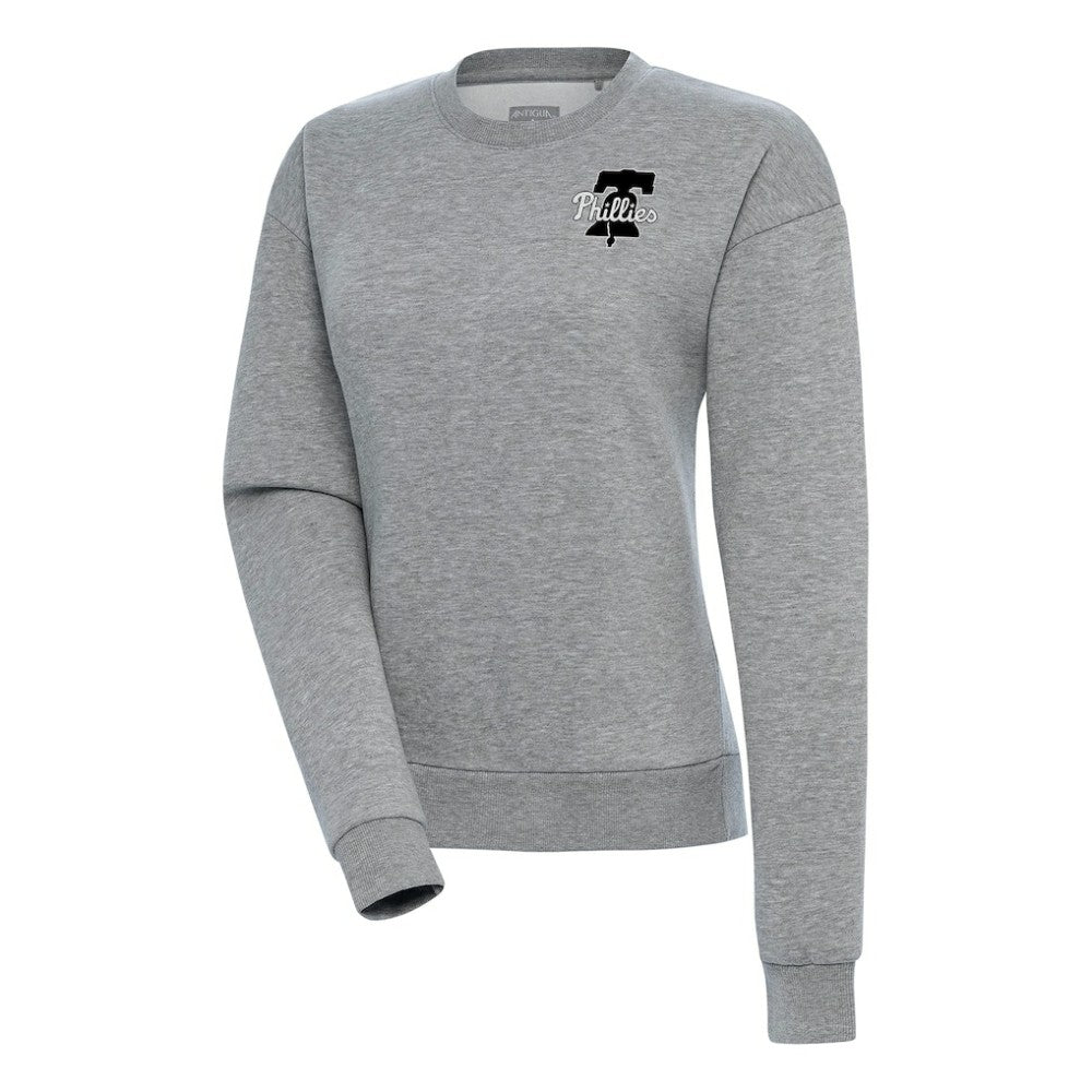 Philadelphia Phillies Antigua Women's Brushed Metallic Victory Pullover Sweatshirt - Heather Gray Pullover