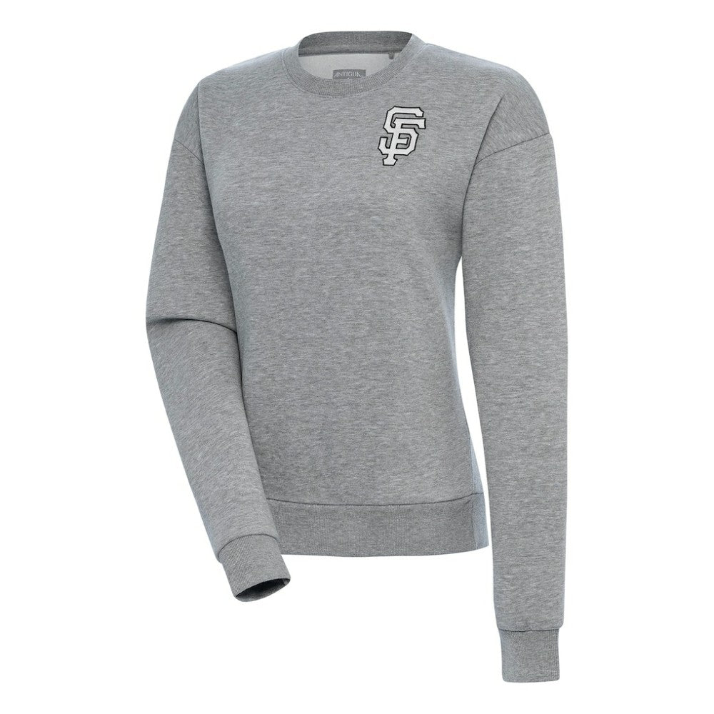 San Francisco Giants Antigua Women's Brushed Metallic Victory Pullover Sweatshirt - Heather Gray Pullover