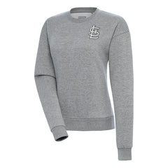 St. Louis Cardinals Antigua Women's Brushed Metallic Victory Pullover Sweatshirt - Heather Gray Pullover