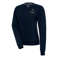 Boston Red Sox Antigua Women's Brushed Metallic Victory Pullover Sweatshirt - Navy Pullover