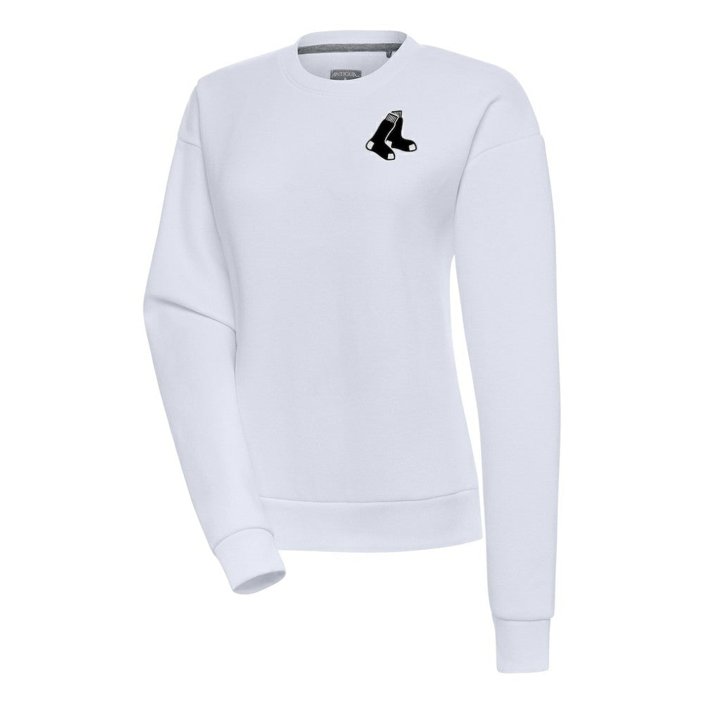 Boston Red Sox Antigua Women's Brushed Metallic Victory Pullover Sweatshirt - White Pullover