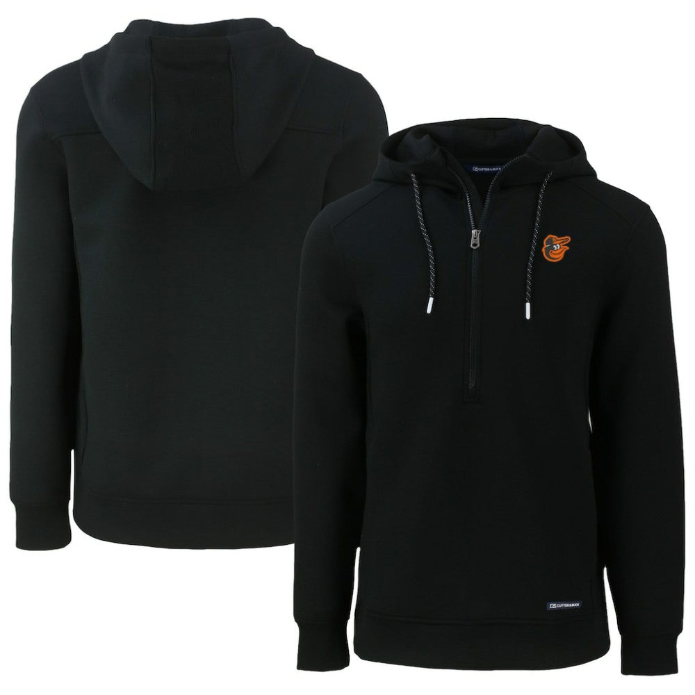 Baltimore Orioles Cutter & Buck Roam Eco Half-Zip Recycled Pullover Hoodie - Black Hoodies