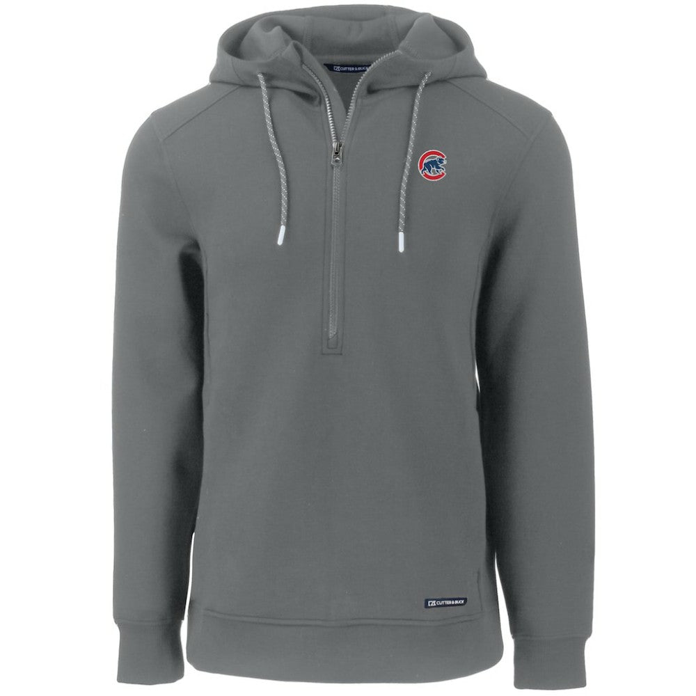 Chicago Cubs Cutter & Buck Roam Eco Half-Zip Recycled Pullover Hoodie - Gray Hoodies