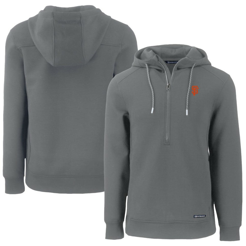 San Francisco Giants Cutter & Buck Roam Eco Half-Zip Recycled Pullover Hoodie - Gray Hoodies