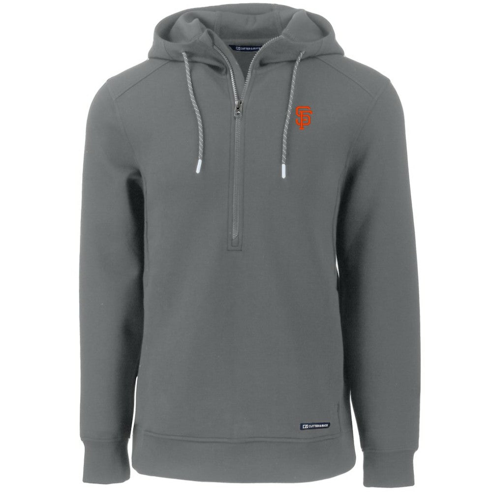 San Francisco Giants Cutter & Buck Roam Eco Half-Zip Recycled Pullover Hoodie - Gray Hoodies