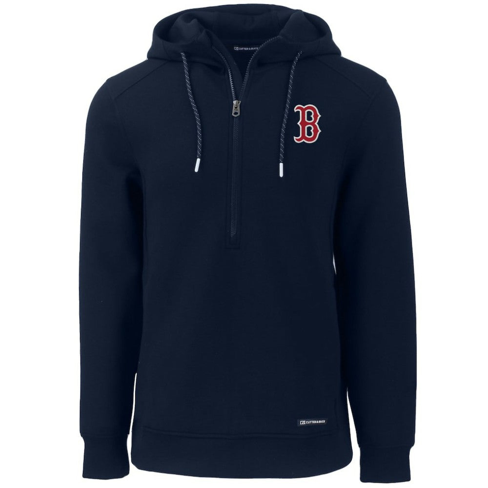 Boston Red Sox Cutter & Buck Roam Eco Half-Zip Recycled Pullover Hoodie - Navy Hoodies